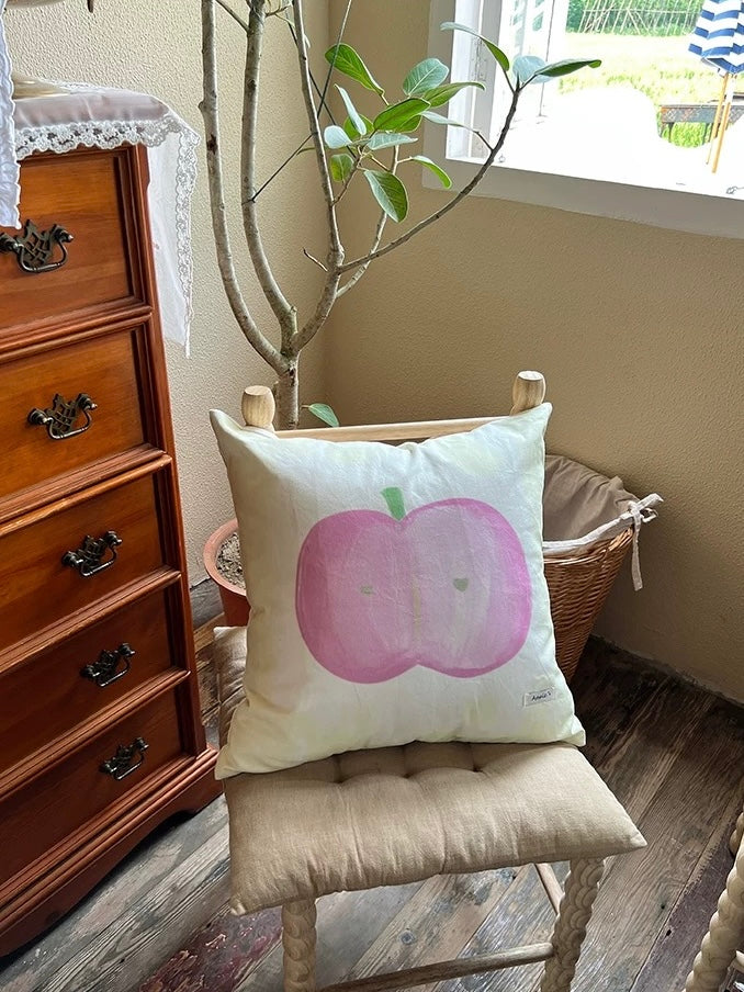 Embroidered Canvas Throw Pillow