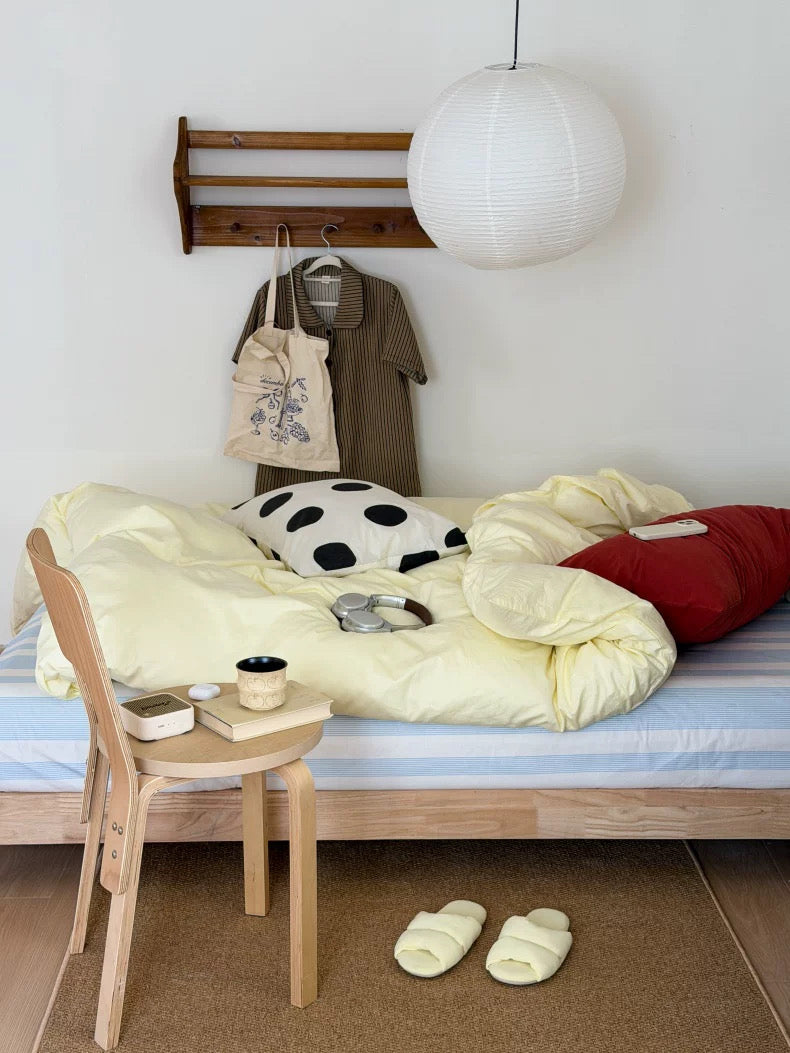 Butter Yellow Cotton Duvet Cover Set