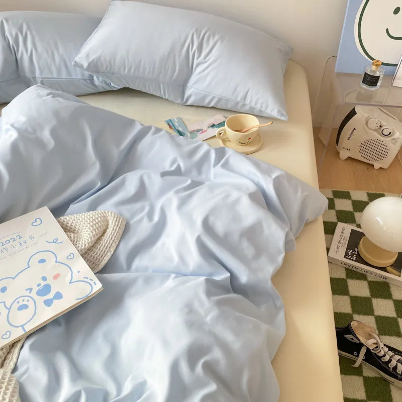 Pastel Blue & Cream Duvet Cover Set
