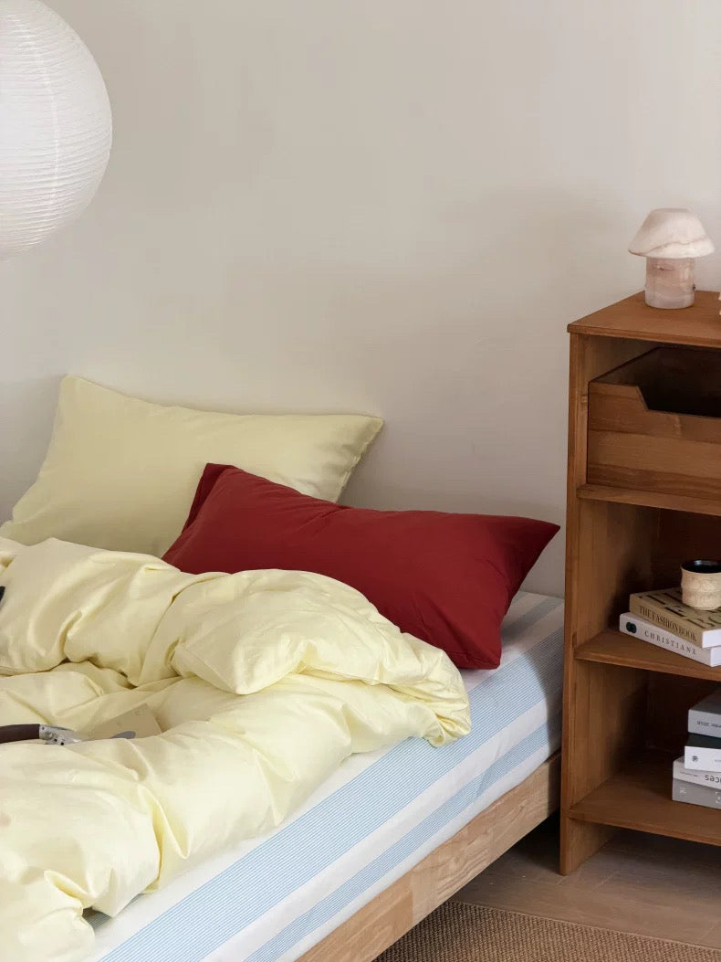 Butter Yellow Cotton Duvet Cover Set