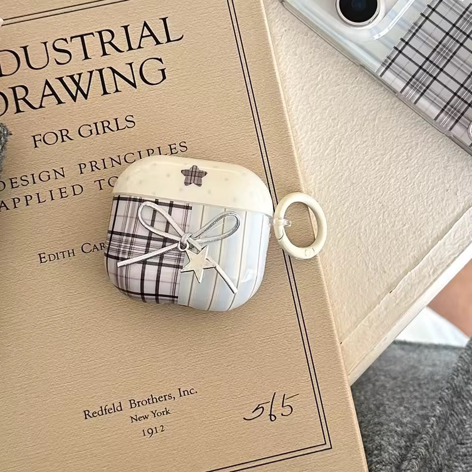 Preppy Plaid Bow AirPods Case