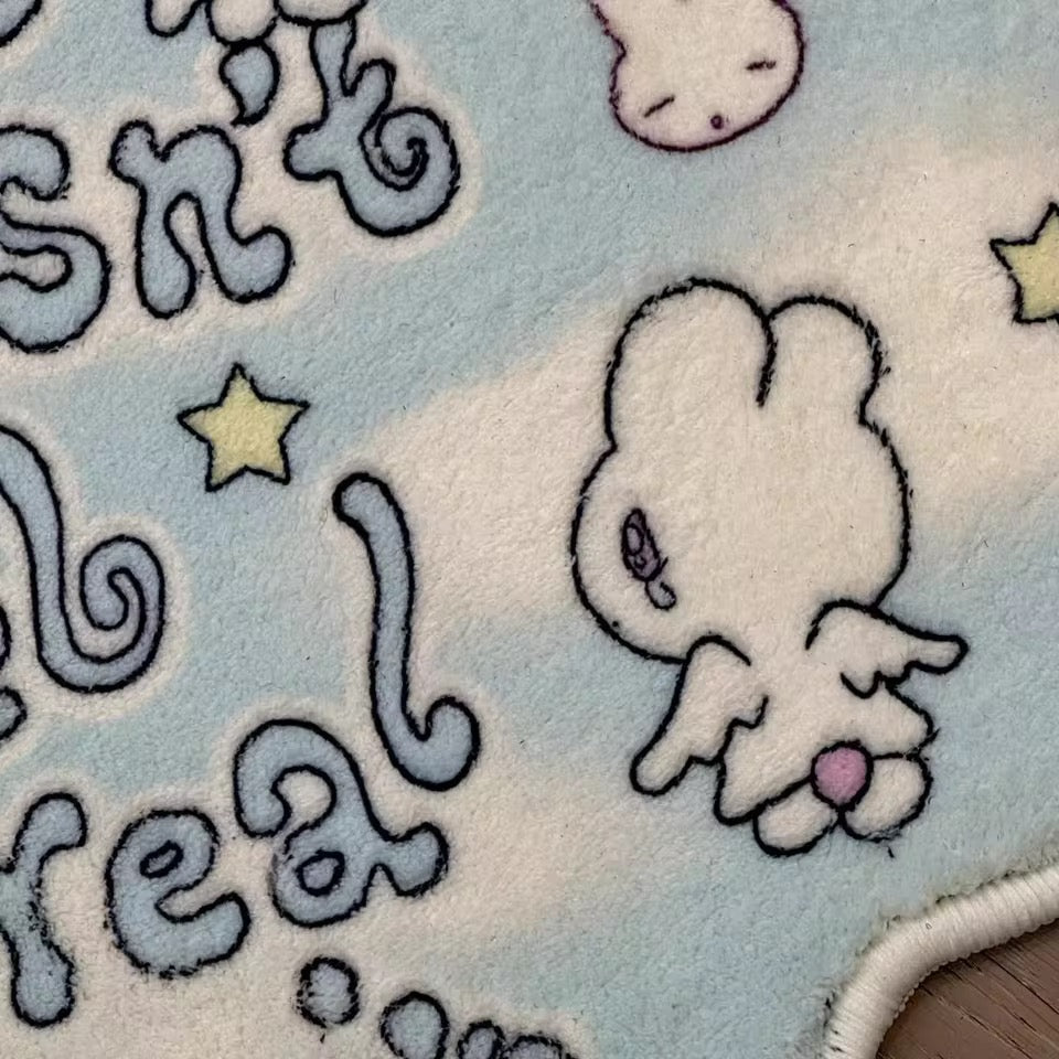 Soft Pastel Kawaii Bunny Rug