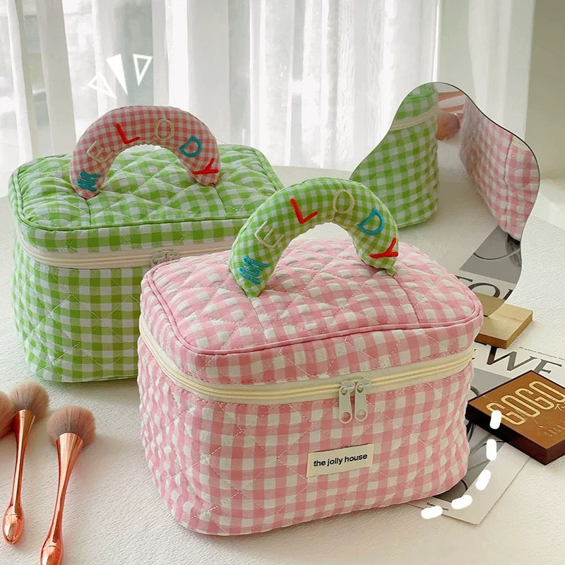 Chic Plaid Cosmetic Bag