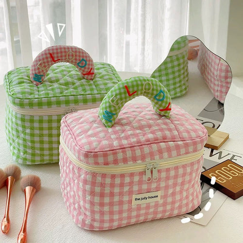 Chic Plaid Cosmetic Bag
