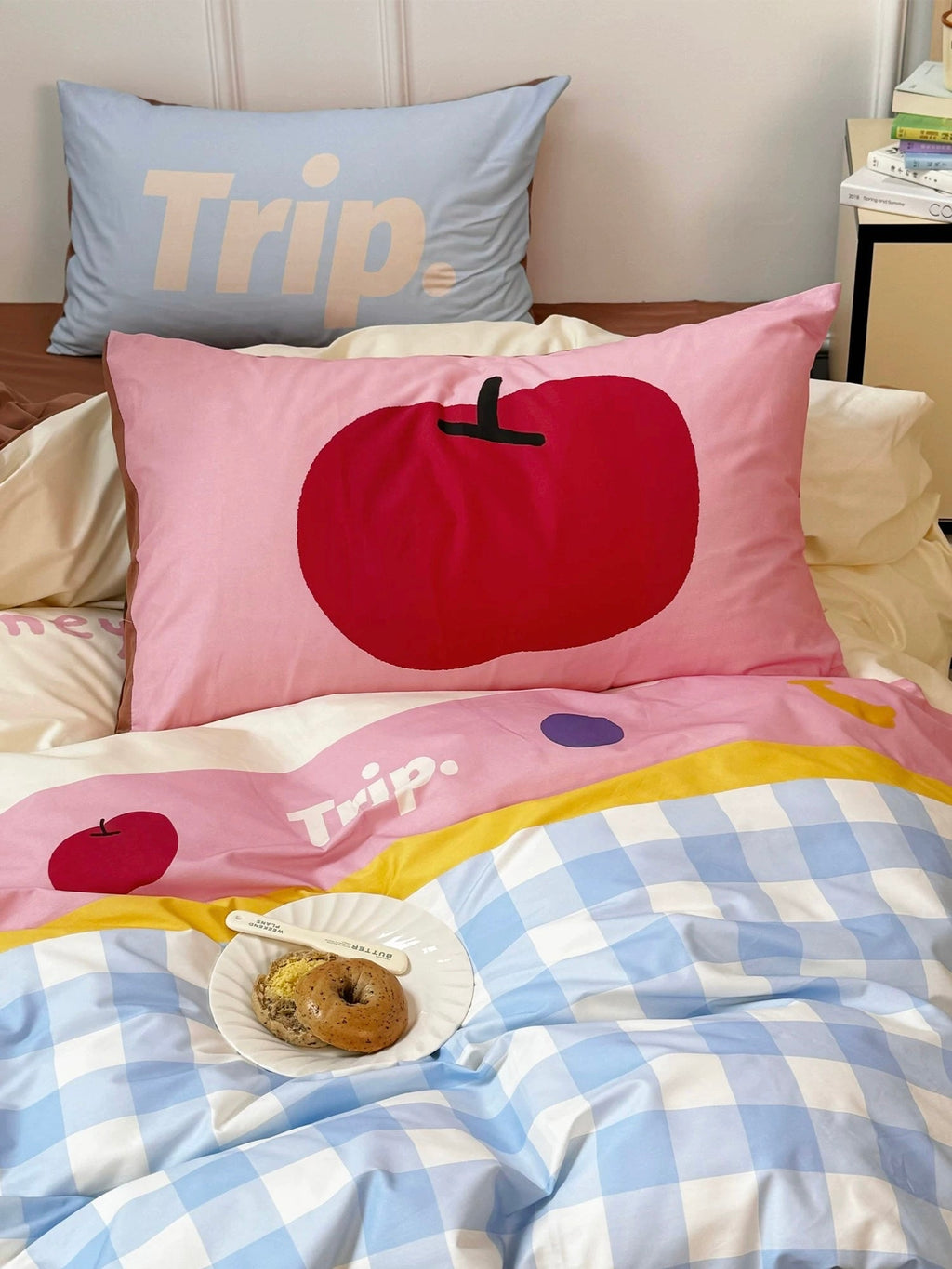 Gingham Pastel Cotton Bedding Set