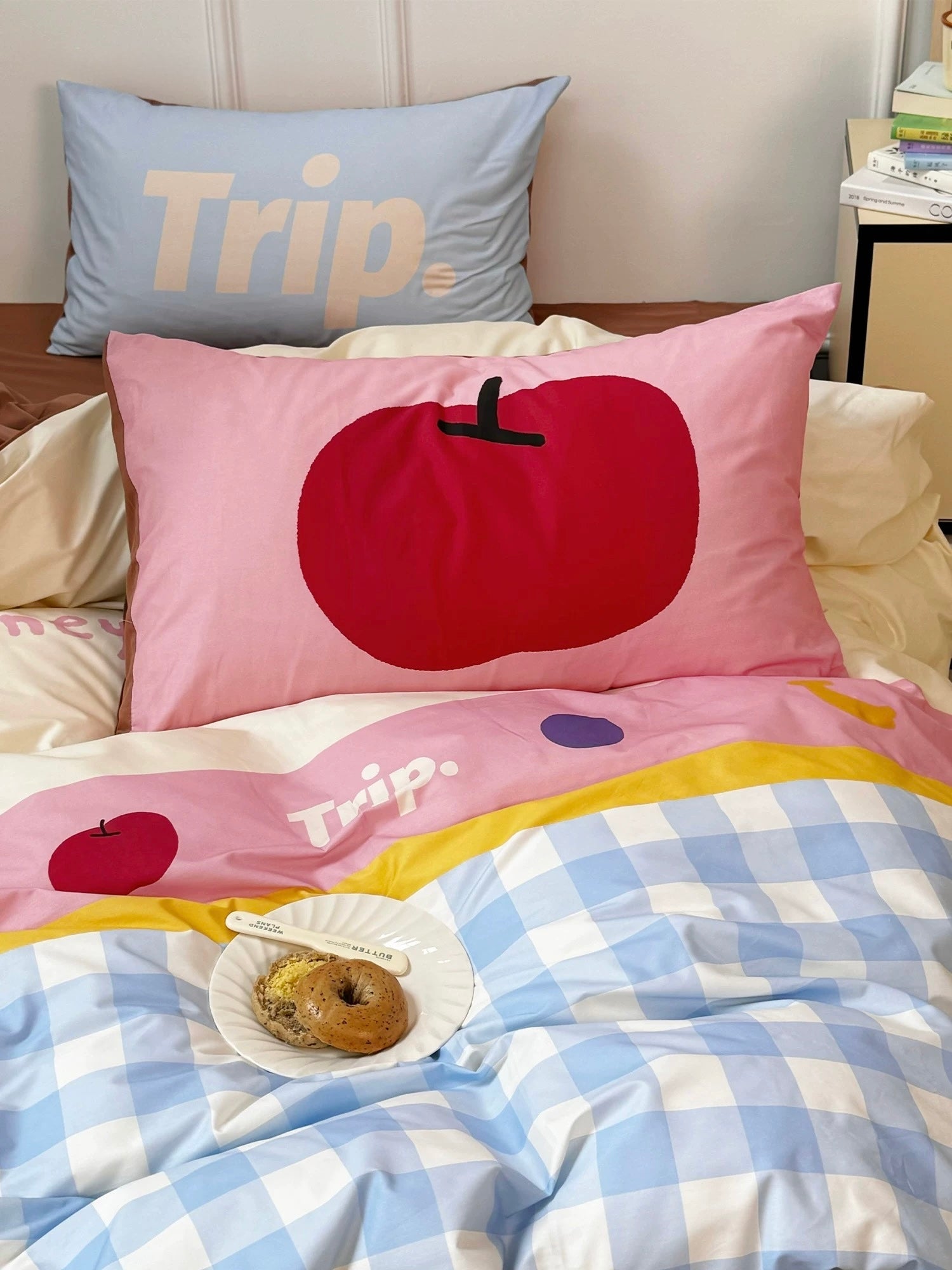 Gingham Pastel Cotton Bedding Set