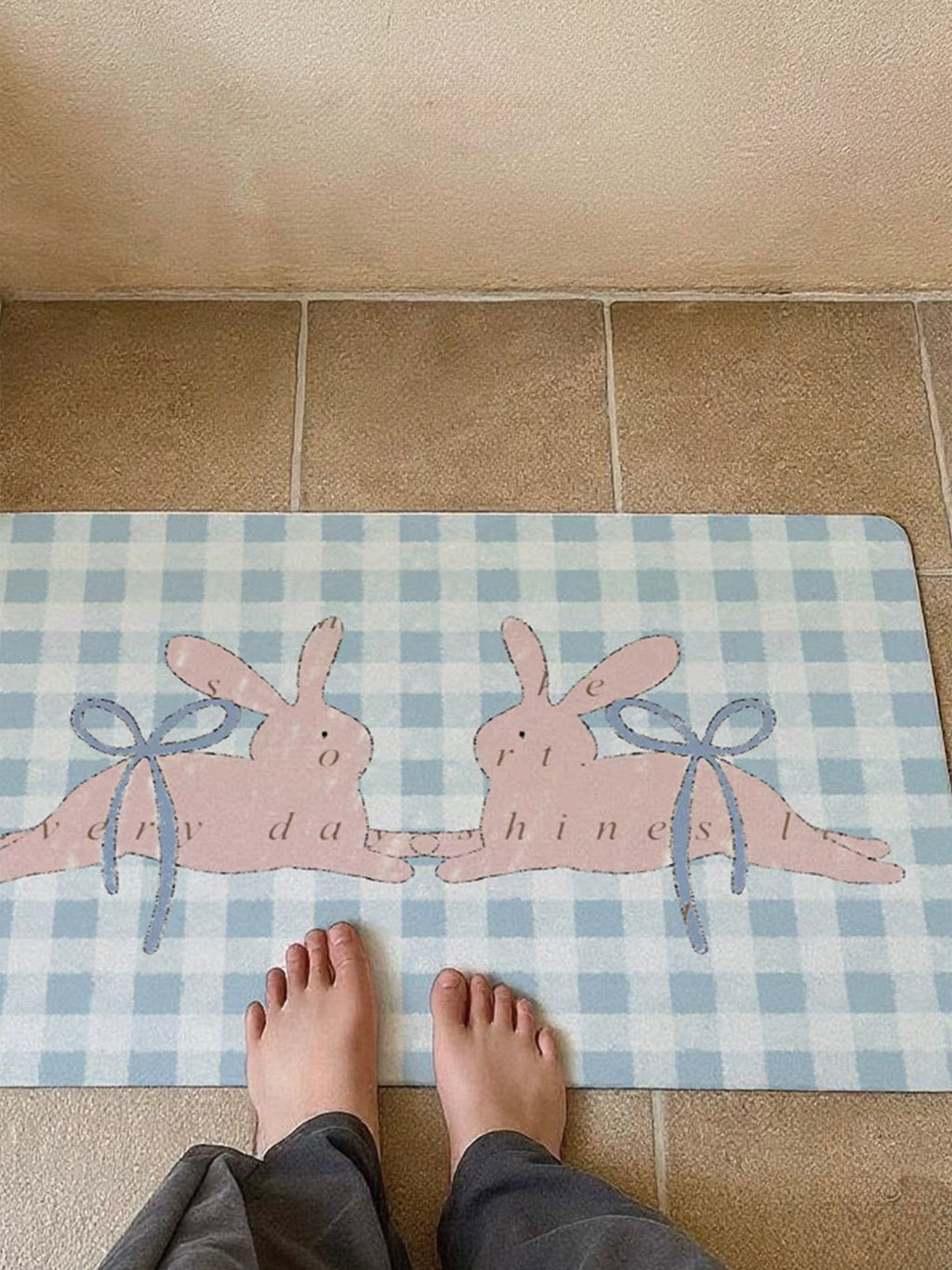 Coquette Checkered Door Mat