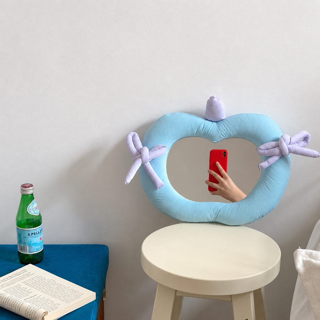 Padded Fabric Tabletop Mirror