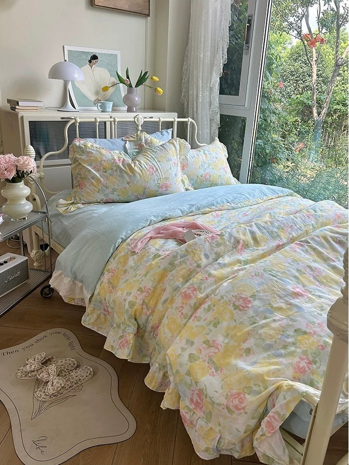 Watercolor Gauze Duvet Cover Set