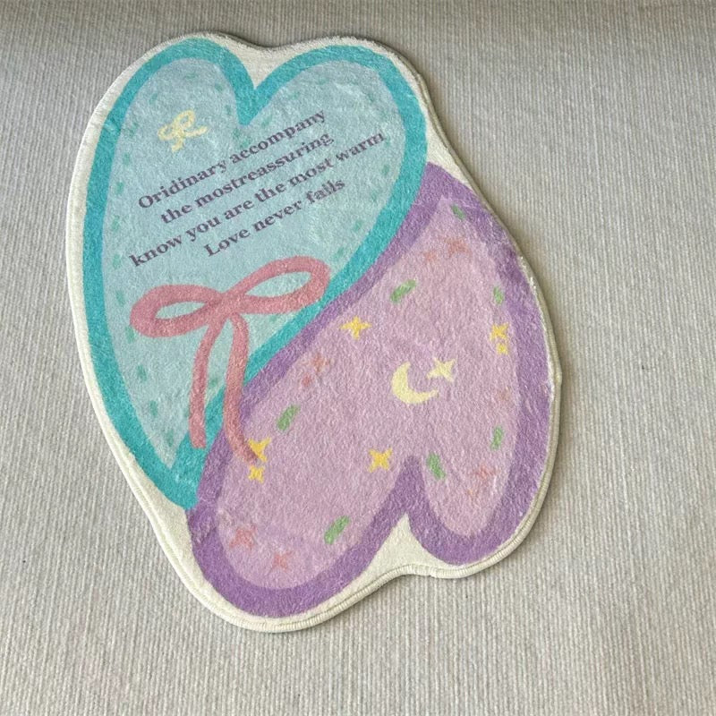 Pastel Butterfly & Heart Bath Mat