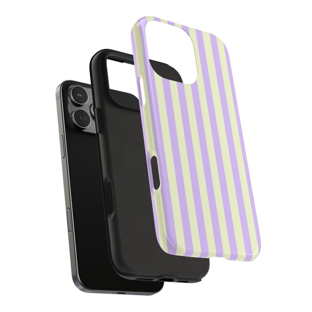 Lavender Preppy Striped iPhone Case