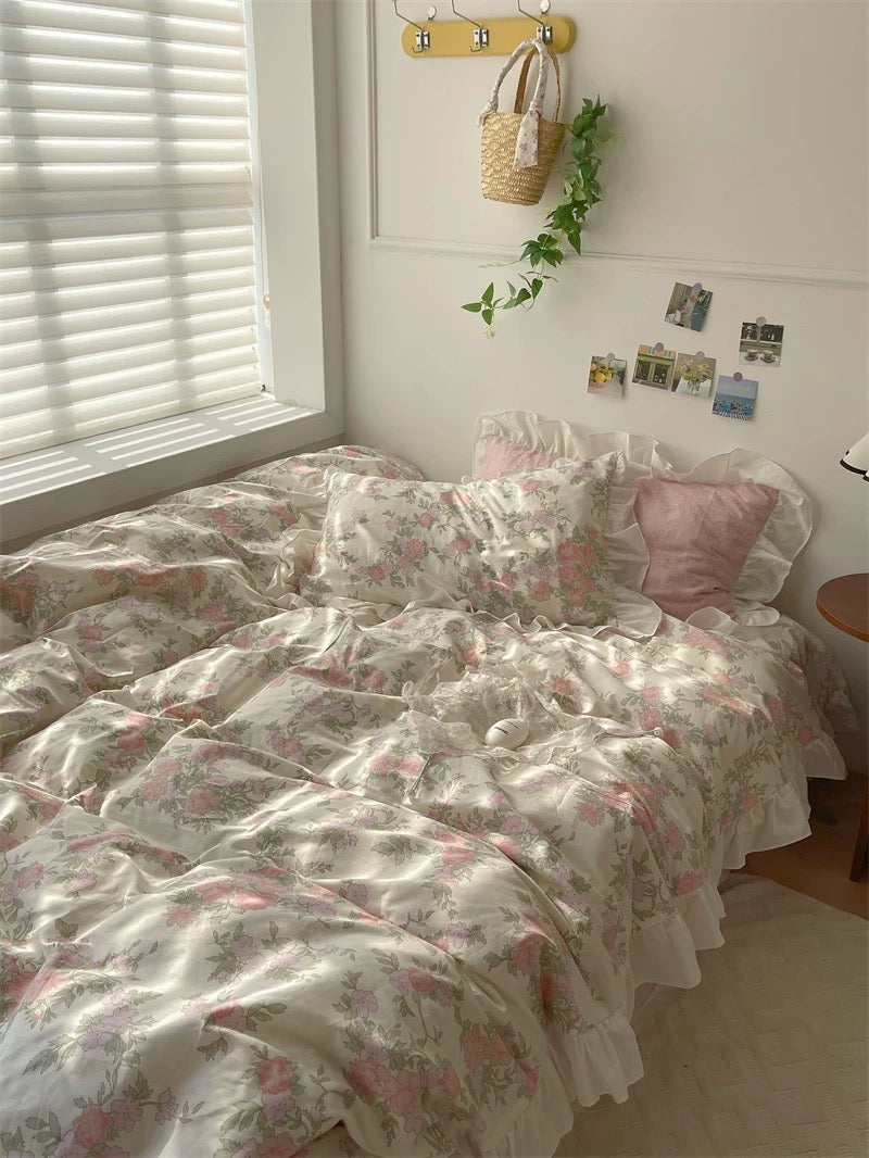 Cottagecore Princess Floral Bedding Set