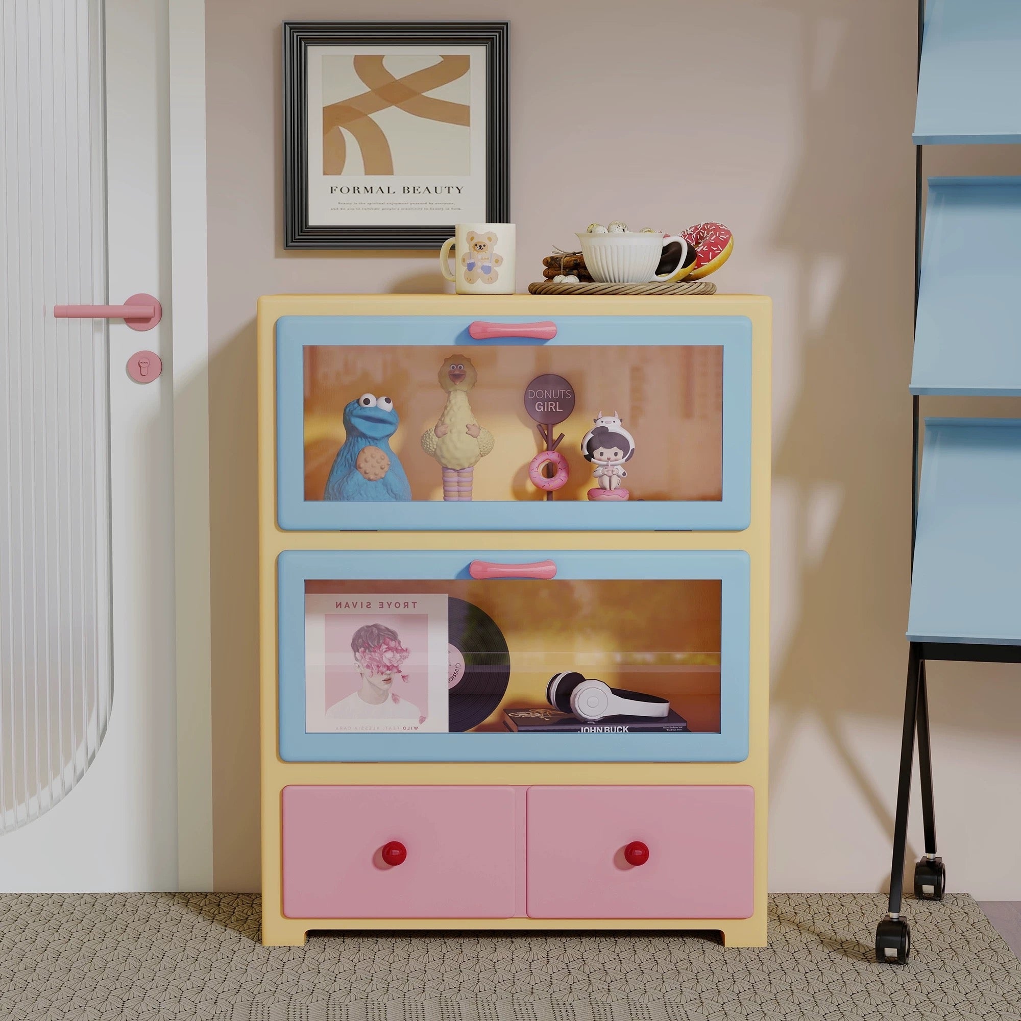 Pink Pastel Display Cabinet