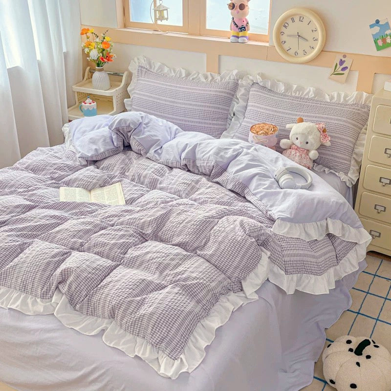 Lavender Ruffle Bedding Set