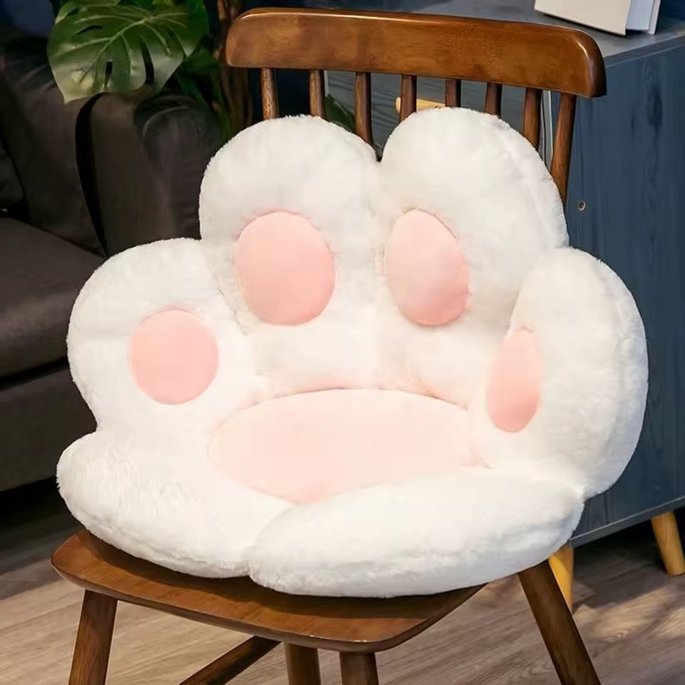 Pastel Cat Paw Seat Cushion White