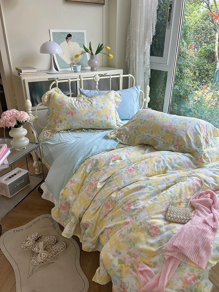 Watercolor Gauze Duvet Cover Set