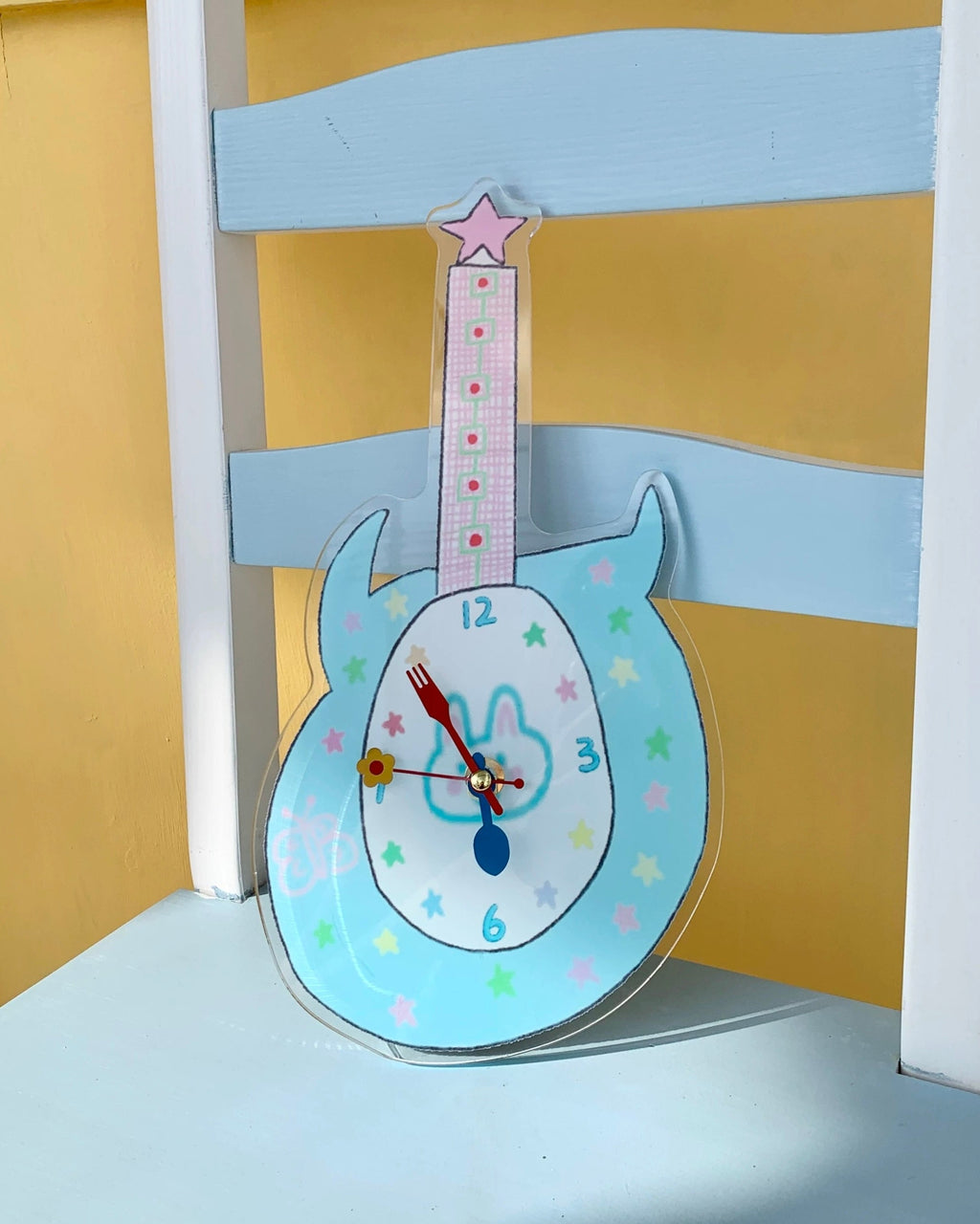 Pastel Guitar Wall Clock