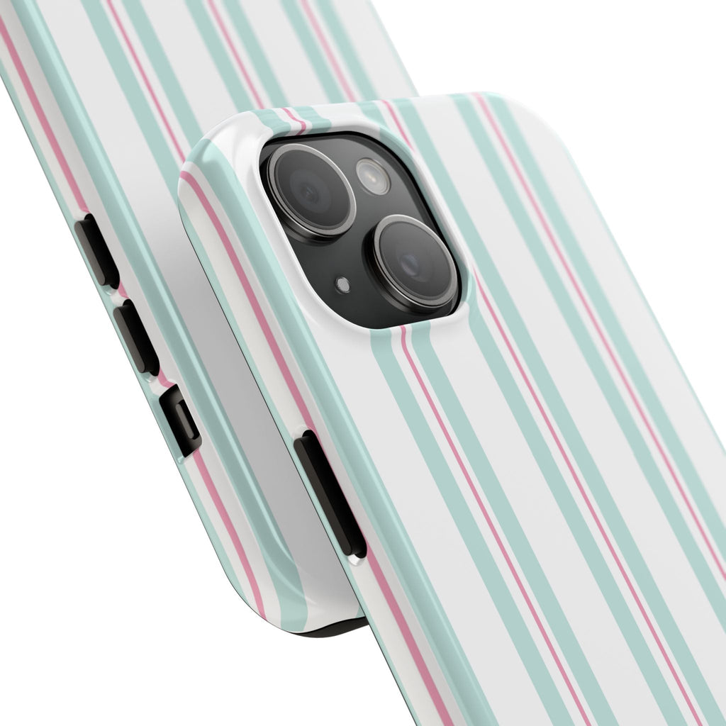 Green & Pink Striped iPhone Case