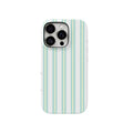 Mint & Yellow Glossy Striped iPhone Case
