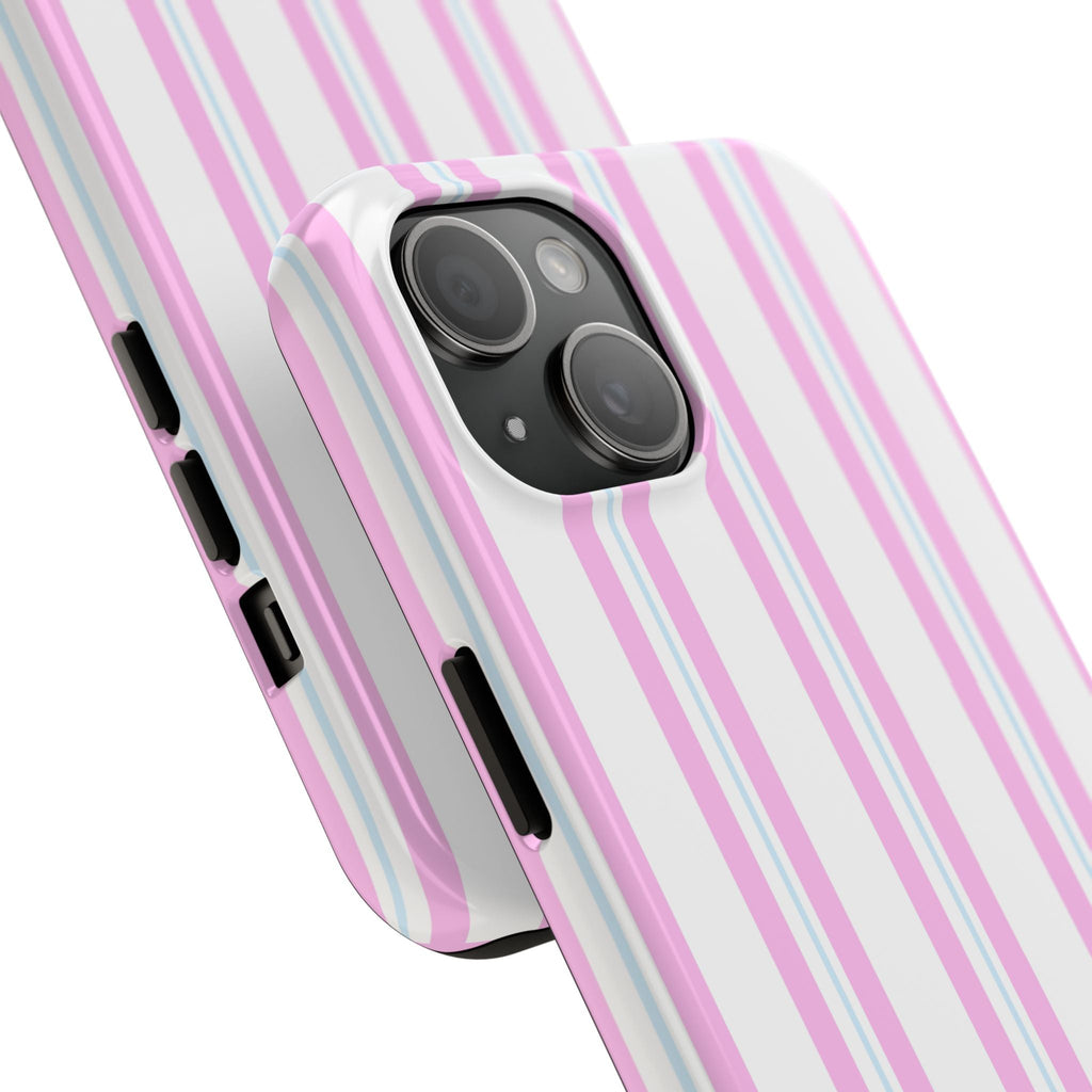 Pink & Blue Striped iPhone Case