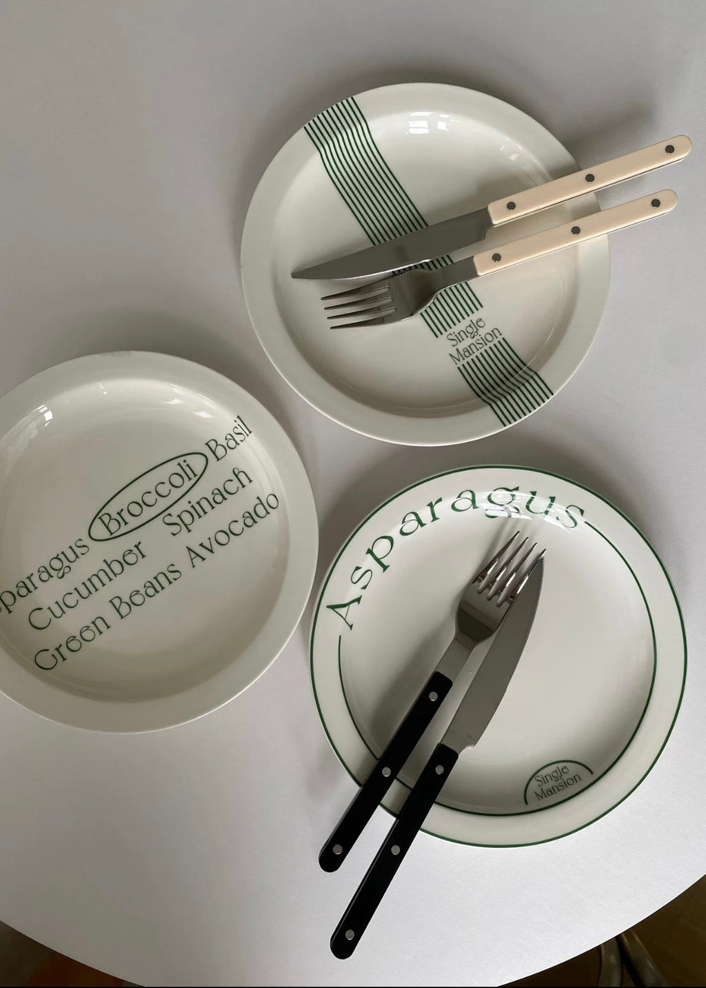 Green Bistro Patterned Plates