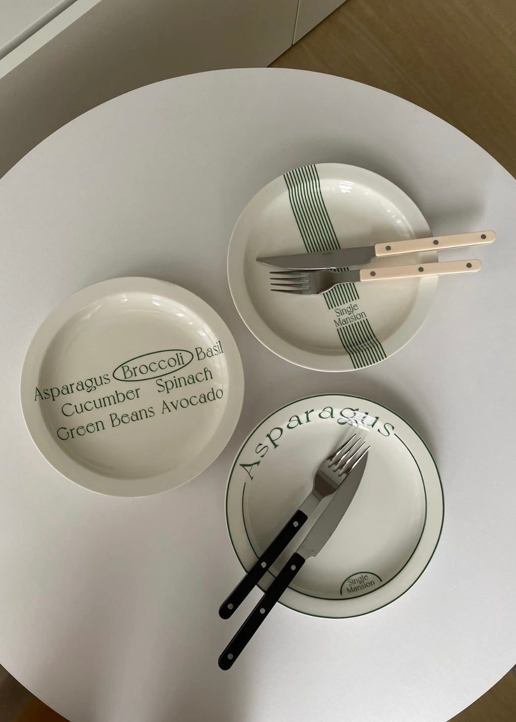 Green Bistro Patterned Plates