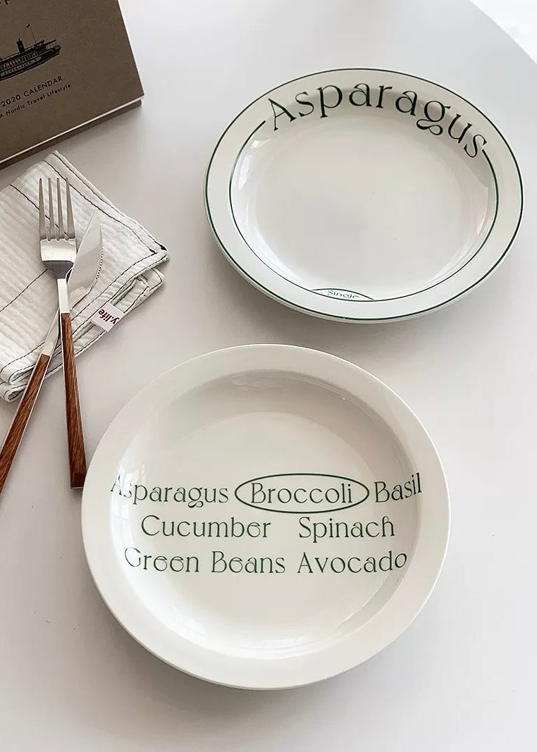 Green Bistro Patterned Plates