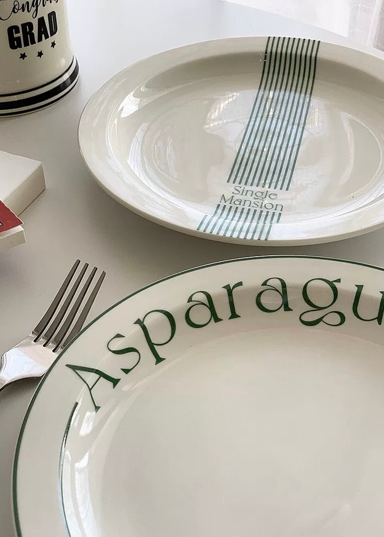 Green Bistro Patterned Plates