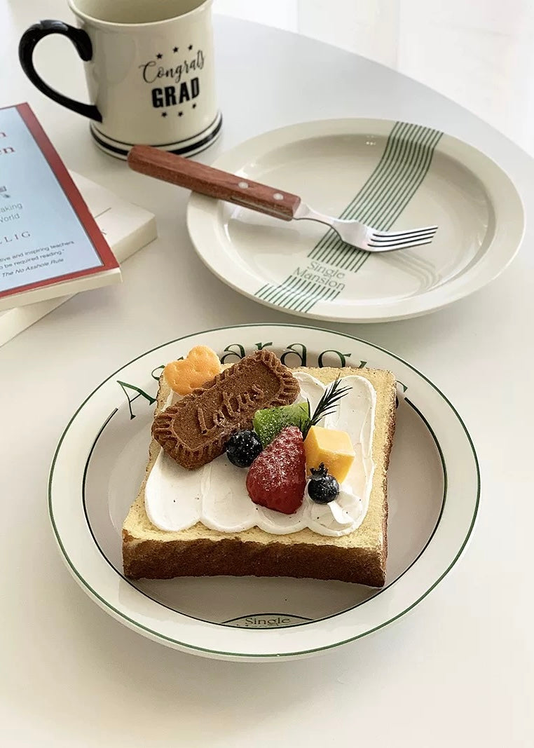 Green Bistro Patterned Plates