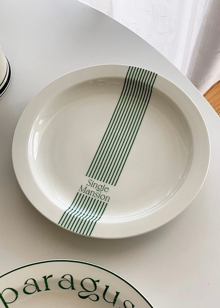 Green Bistro Patterned Plates