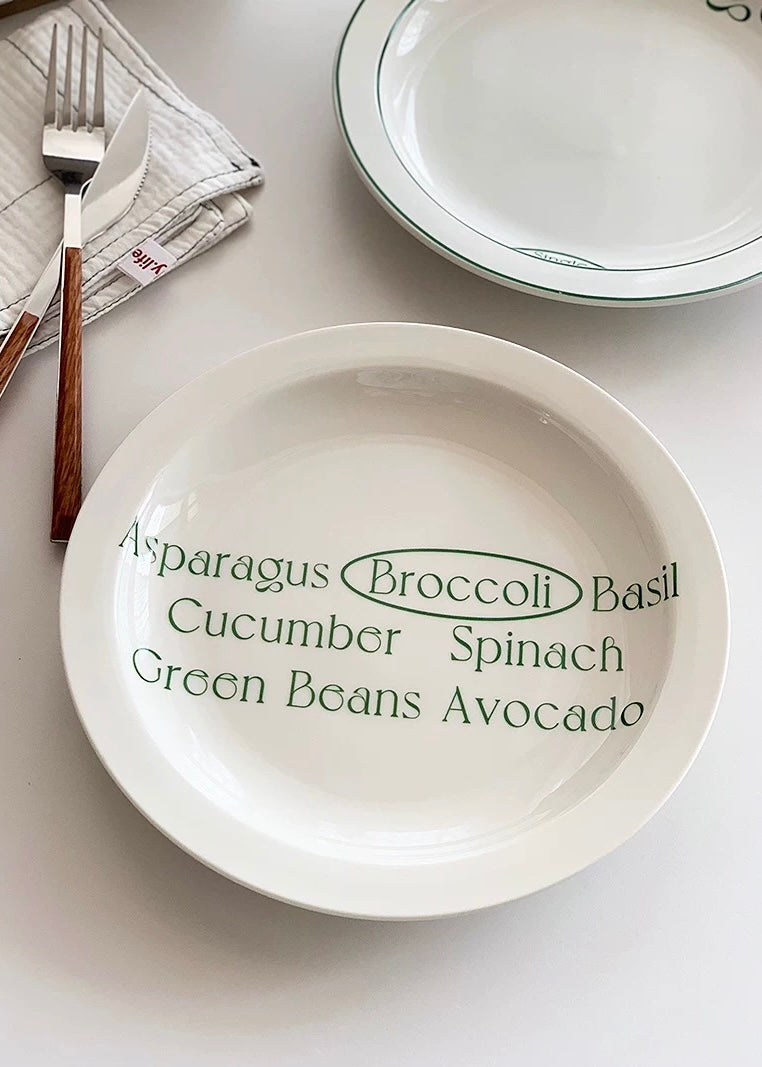 Green Bistro Patterned Plates