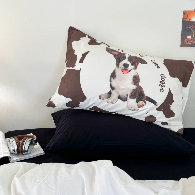 Cute Graphic Cotton Pillowcase