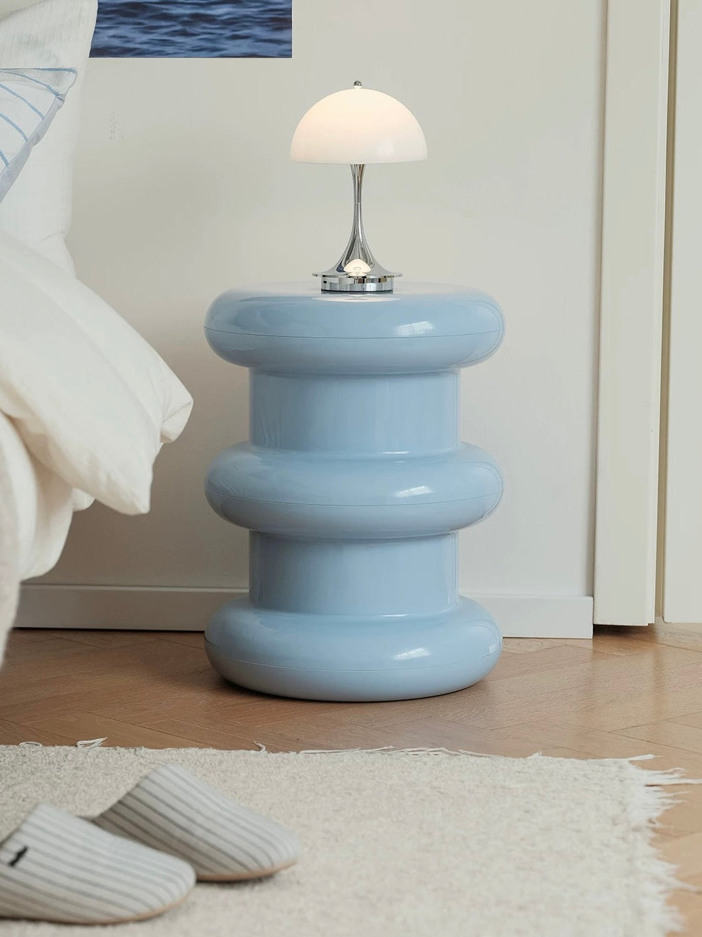 Stacked Ring Pedestal Side Table