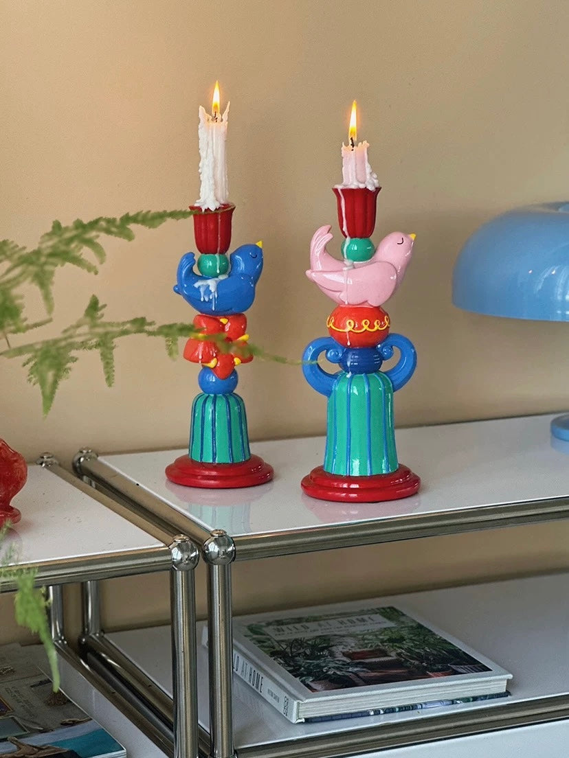 Colorful Bird Candle Holder