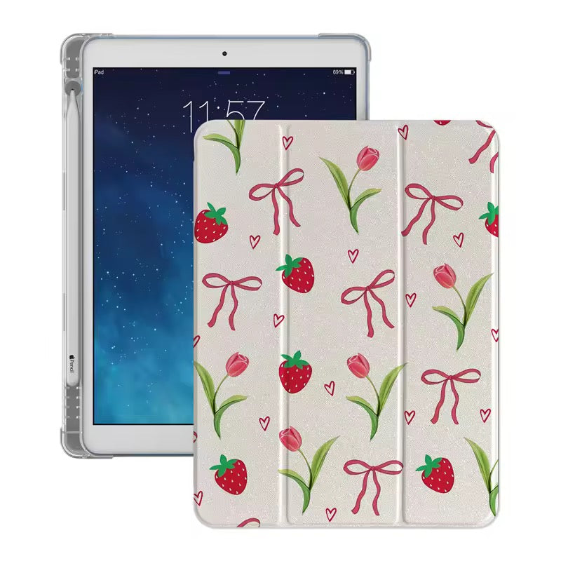 Coquette Strawberry & Tulip iPad Case