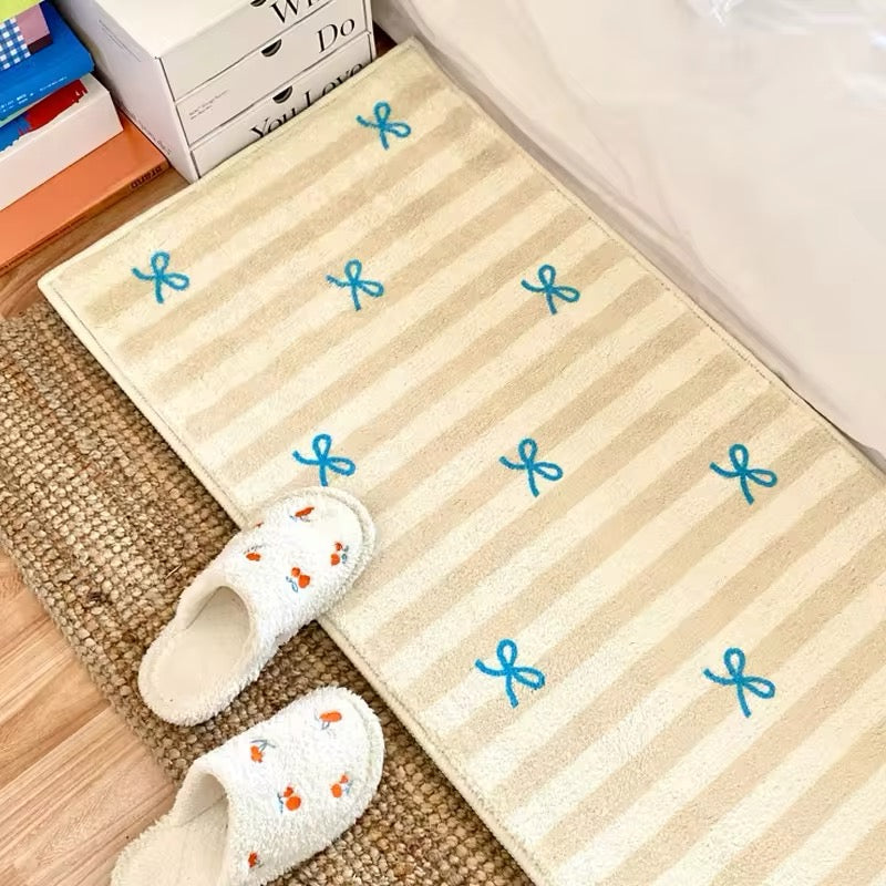 Coquette Bow Rug Beige