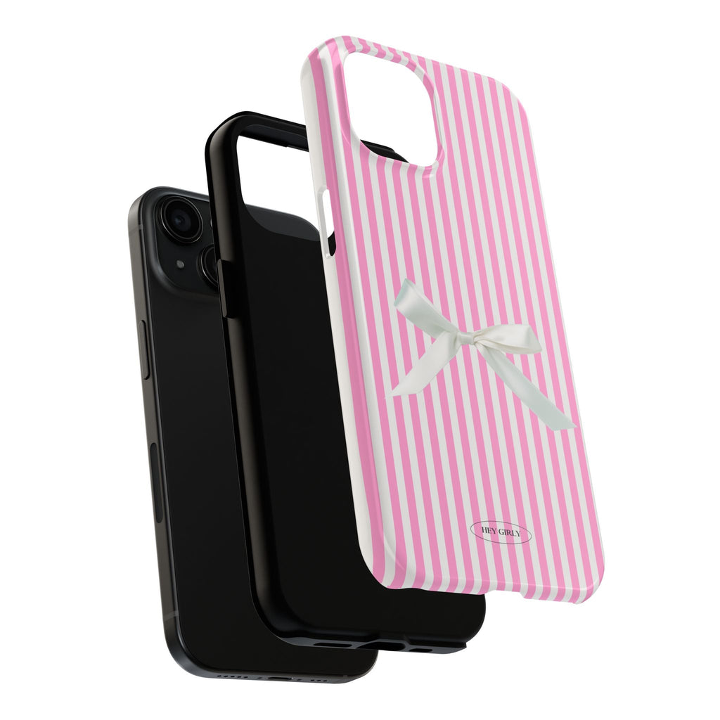 Coquette Pink Striped iPhone Case