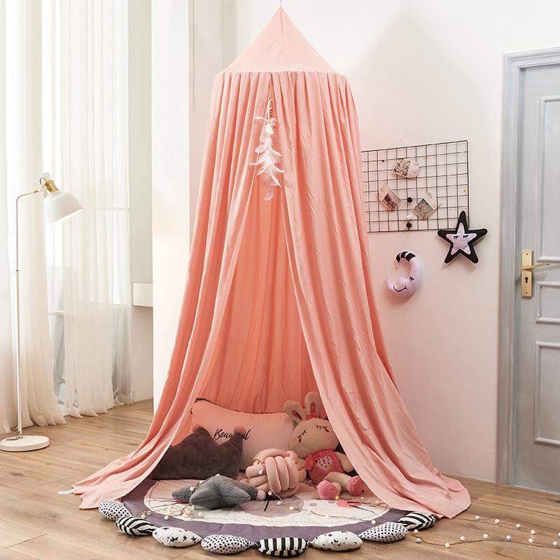 Kids Bed Canopy — Solid Color Nursery Room Decor Pink