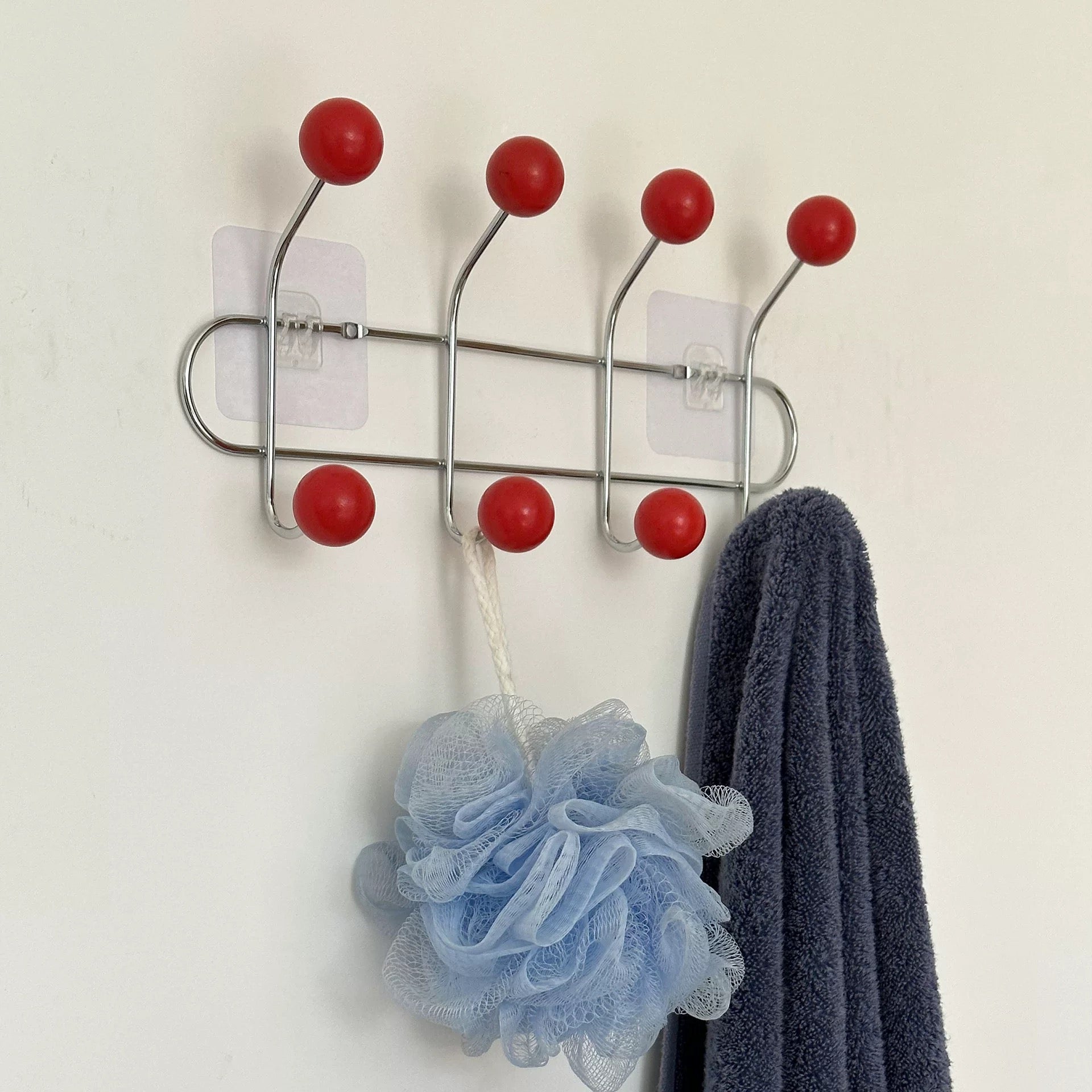 Retro Wall Mounted Coat Rack Red S: 33 x 15 cm (13 x 5.9 in)
