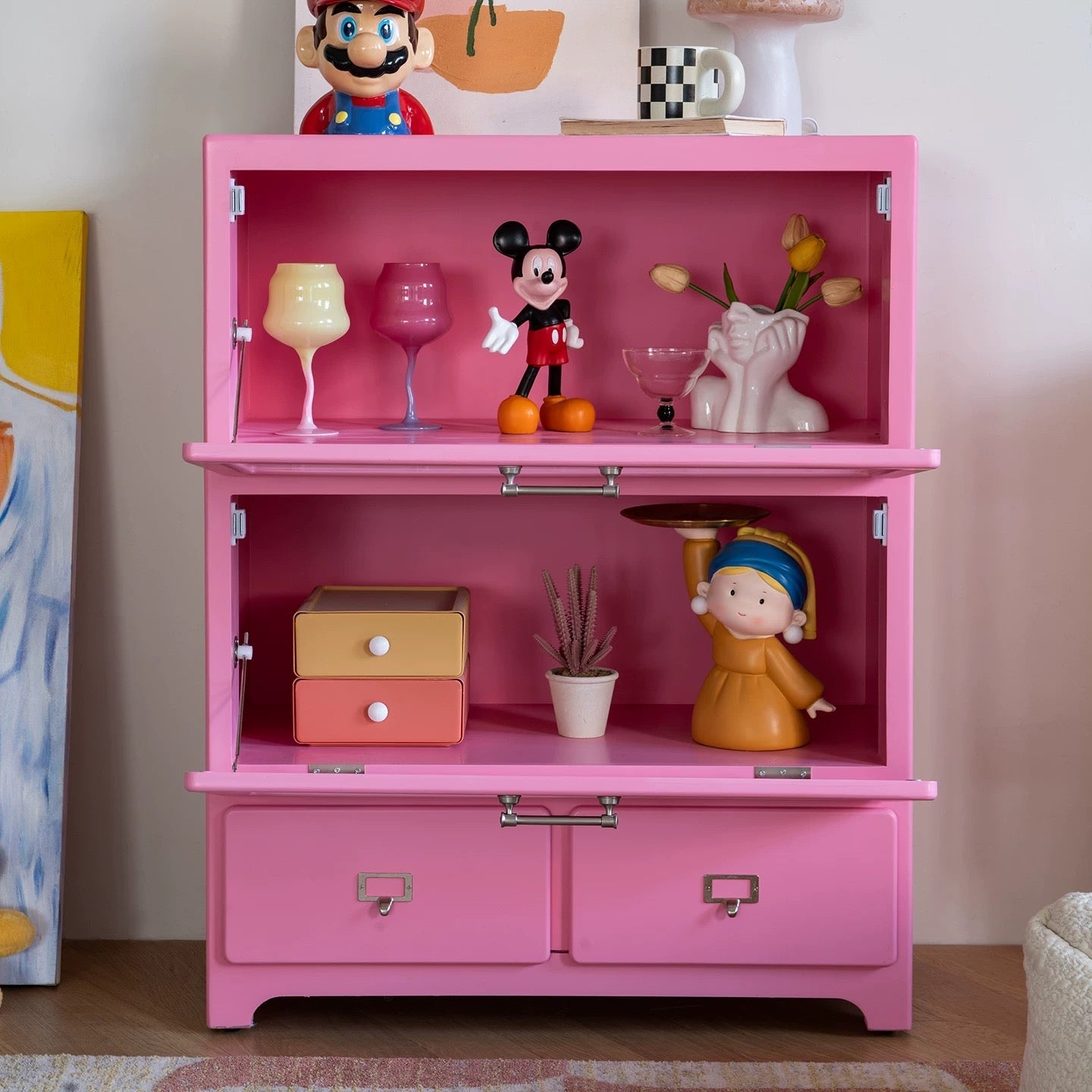 Pink Pastel Display Cabinet