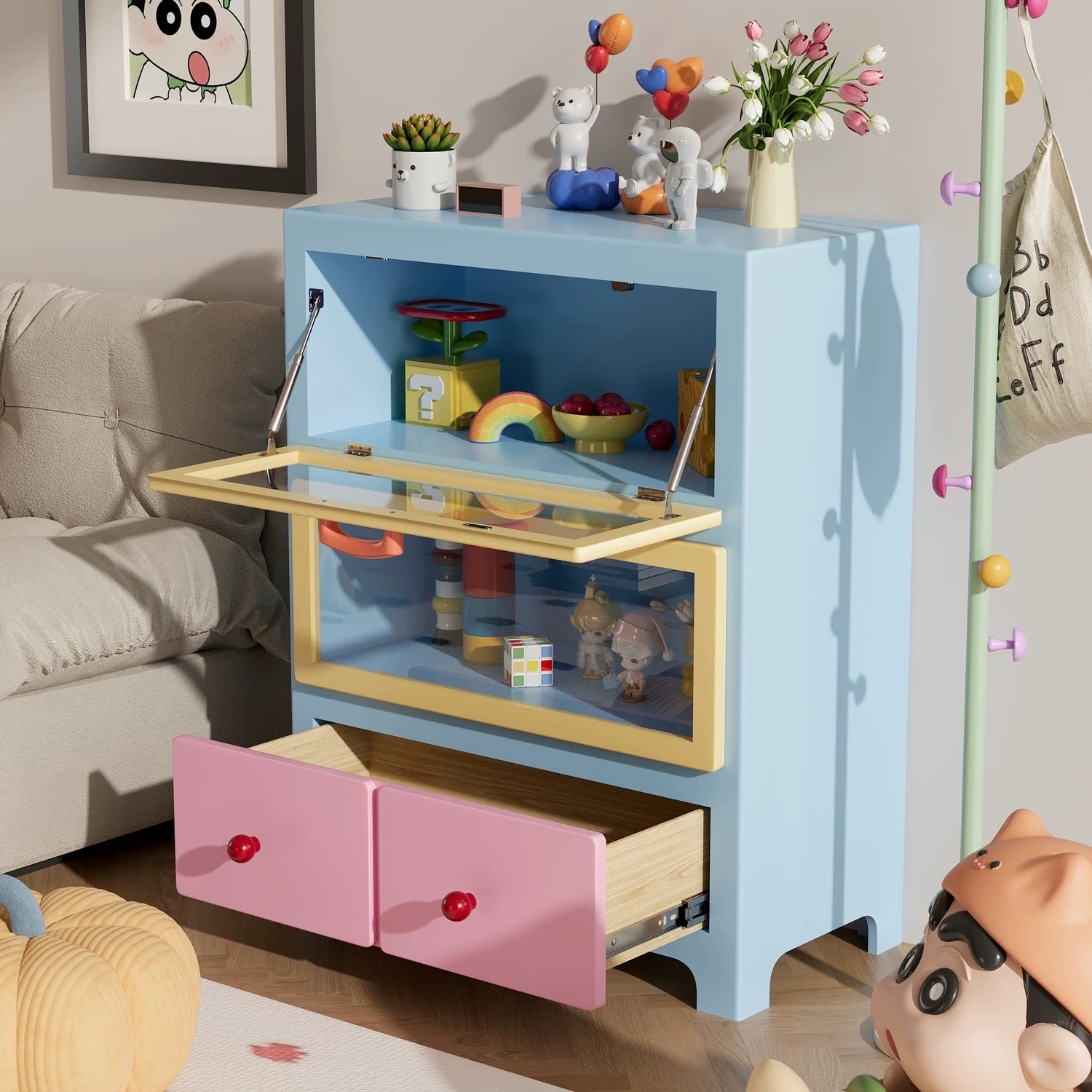 Pink Pastel Display Cabinet