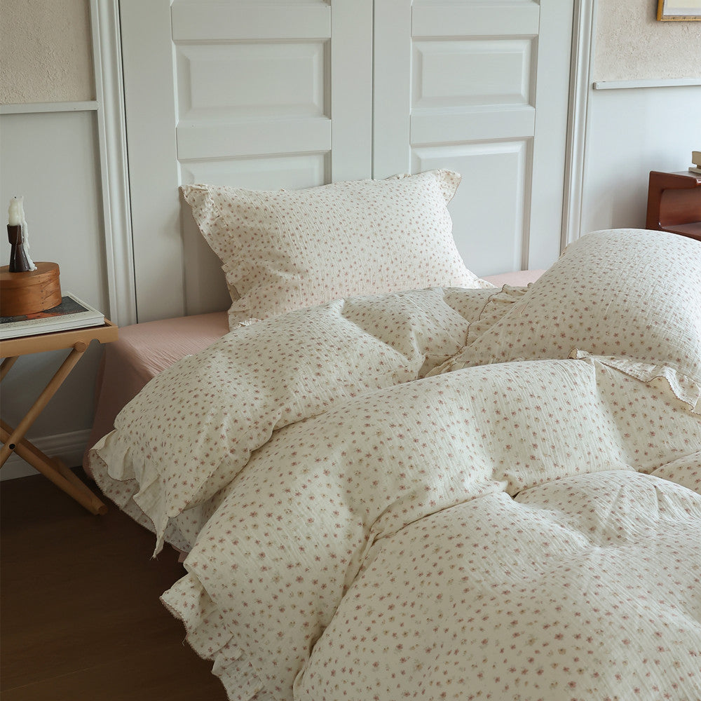 Ditsy Floral Duvet Cover Set – Ruffled Cotton Muslin