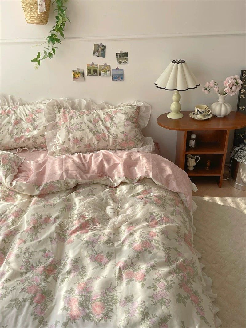 Cottagecore Princess Floral Bedding Set