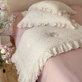 Pink Floral Cotton Comforter – Ruffled Lightweight Bedding