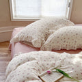 Pink Rose Floral Duvet Cover Set – Cotton with Ruffles