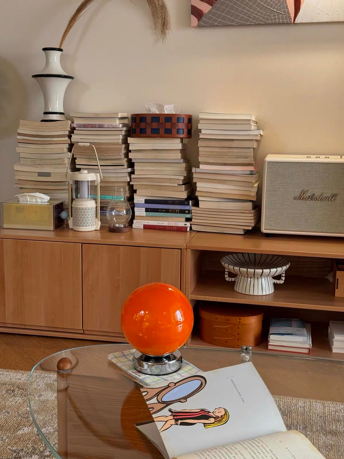 Space Age Glass Globe Lamp