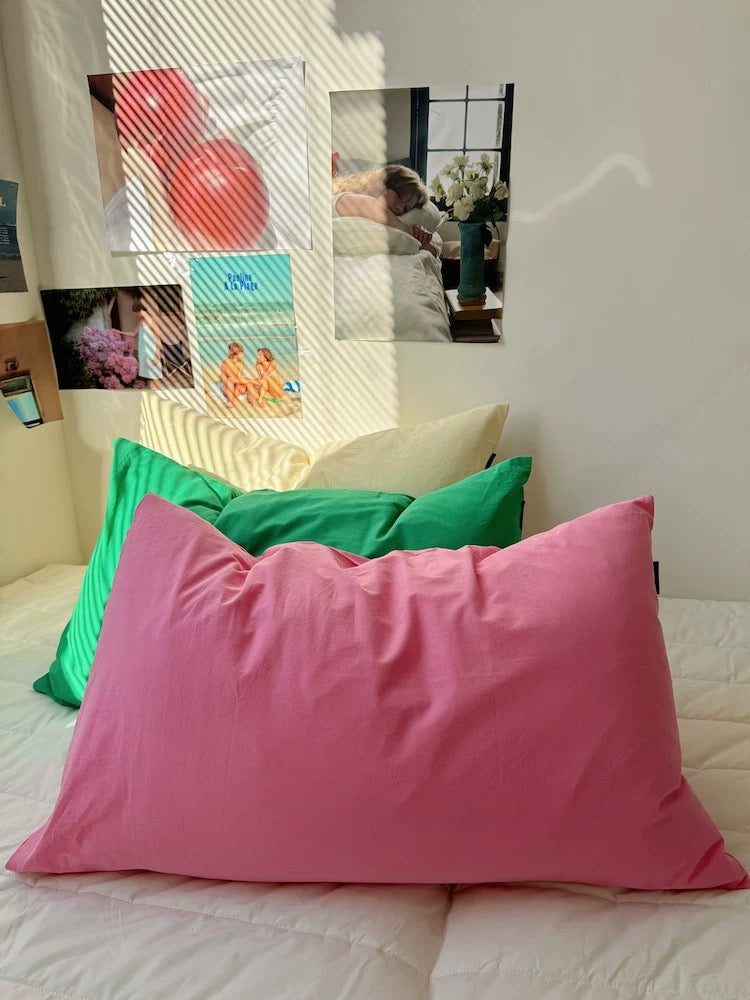 Solid Color Washed Cotton Pillowcase