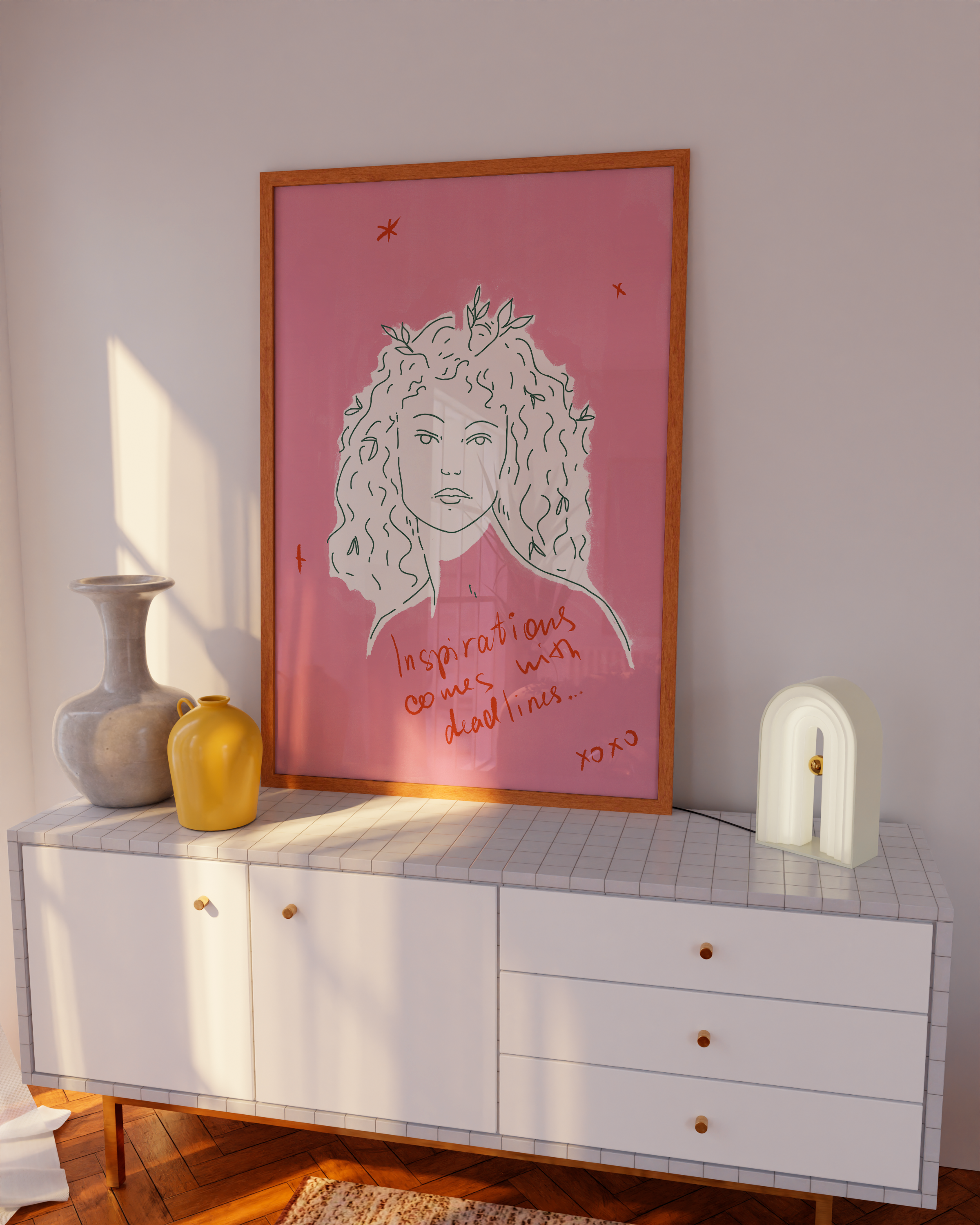 Feminine Pink Art Poster