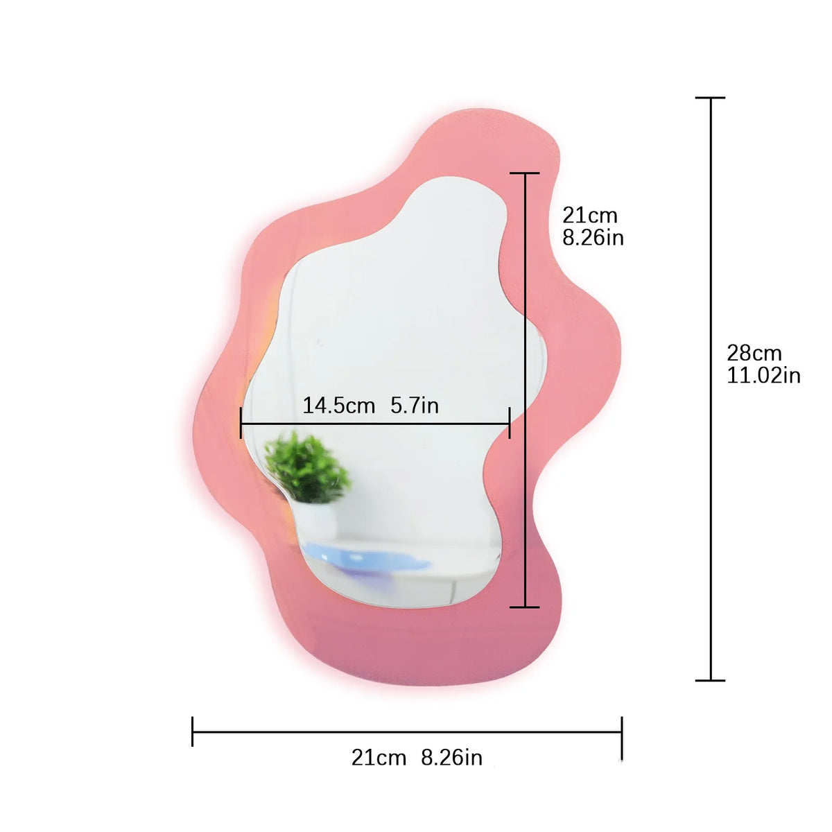 Pink Acrylic Tabletop Mirror