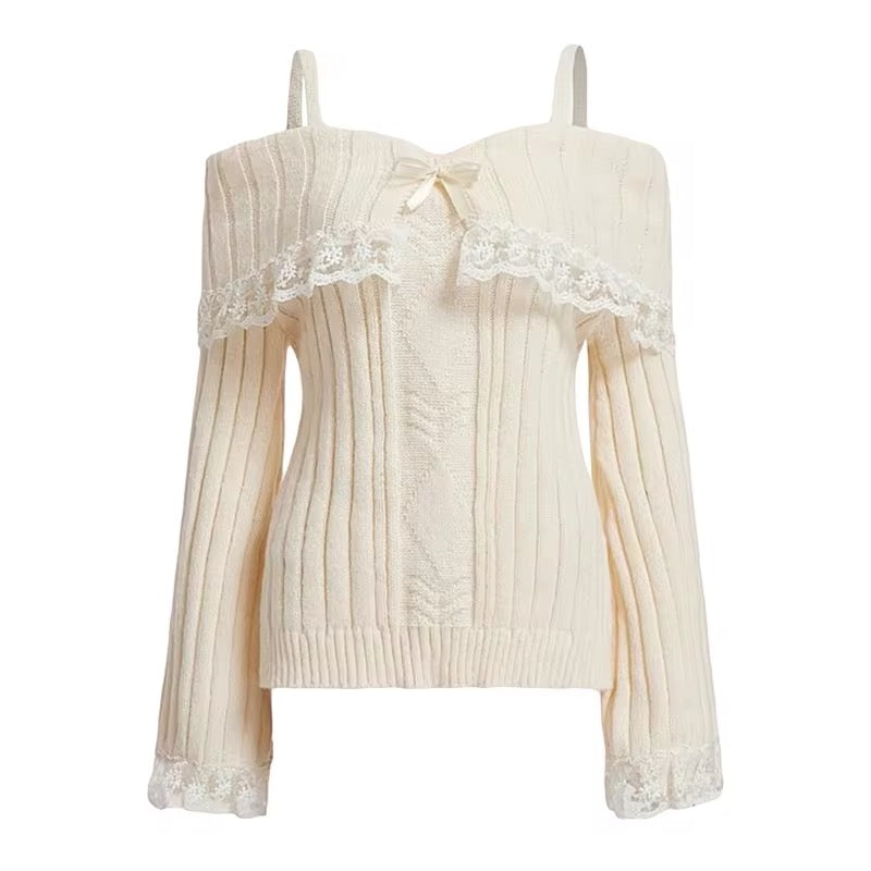 Coquette Pink Sweater White